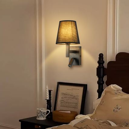 Brilagi - Candeeiro de parede LED DEYA 1xE14/40W/230V + LED/3W preto