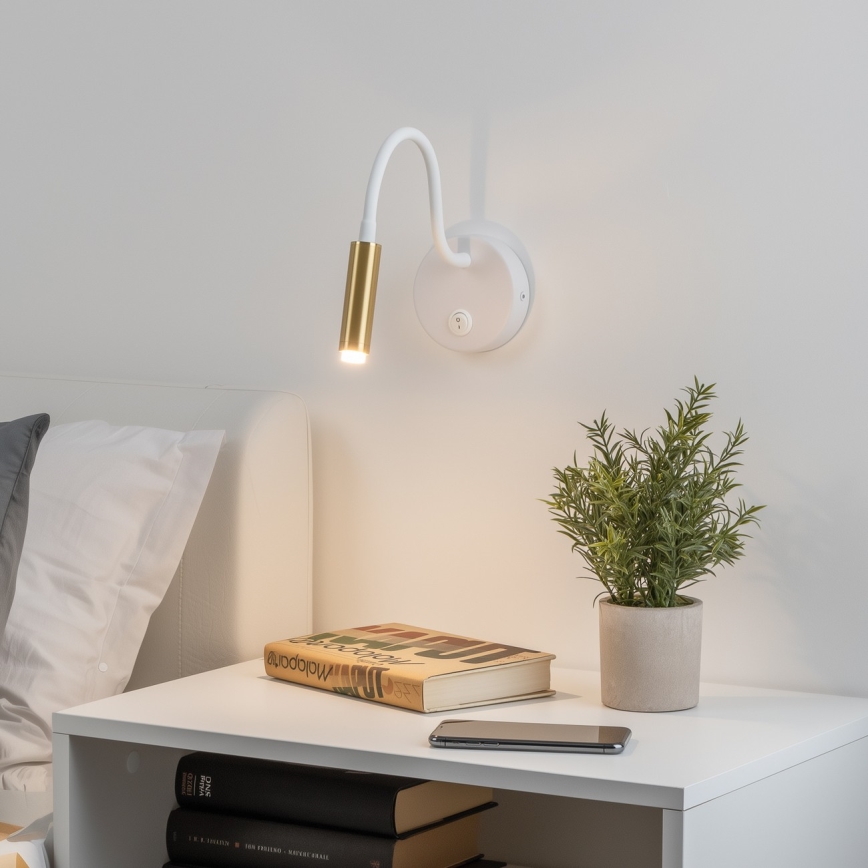 Brilagi - Candeeiro de parede LED flexível com regulação MAYA 1xG9/4W/230V branco/dourado 2700-6500K Wi-Fi Tuya