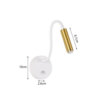 Brilagi - Candeeiro de parede LED flexível com regulação MAYA 1xG9/4W/230V branco/dourado 2700-6500K Wi-Fi Tuya