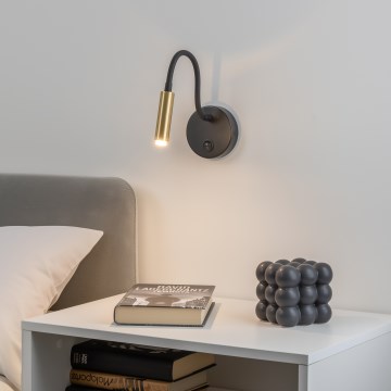 Brilagi - Candeeiro de parede LED flexível com regulação MAYA 1xG9/4W/230V preto/dourado 2700-6500K Wi-Fi Tuya