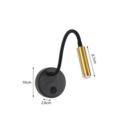 Brilagi - Candeeiro de parede LED flexível com regulação MAYA 1xG9/4W/230V preto/dourado 2700-6500K Wi-Fi Tuya