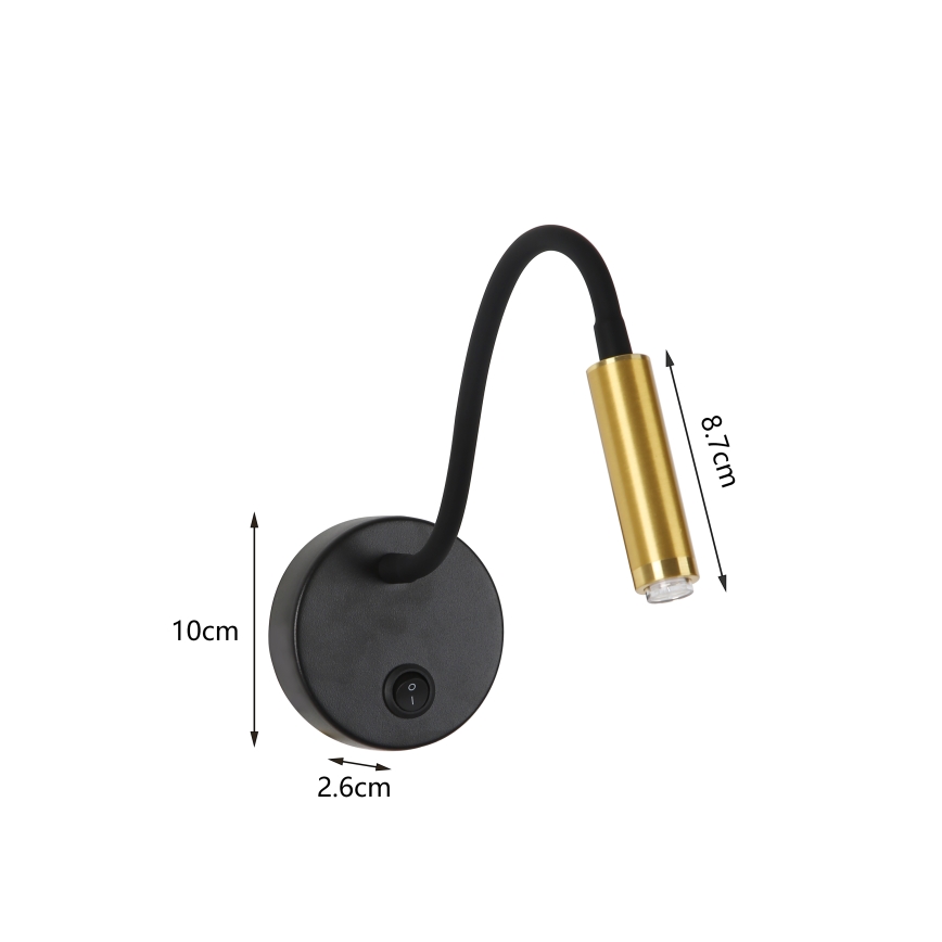 Brilagi - Candeeiro de parede LED flexível com regulação MAYA 1xG9/4W/230V preto/dourado 2700-6500K Wi-Fi Tuya