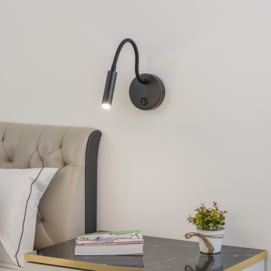 Brilagi - Candeeiro de parede LED flexível com regulação MAYA 1xG9/4W/230V preto