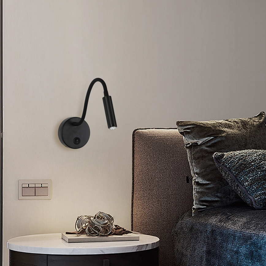 Brilagi - Candeeiro de parede LED flexível com regulação MAYA 1xG9/4W/230V preto
