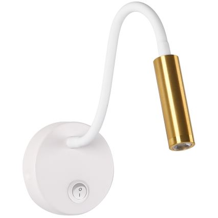Brilagi - Candeeiro de parede LED flexível MAYA LED/3W/230V 4000K branco/dourado