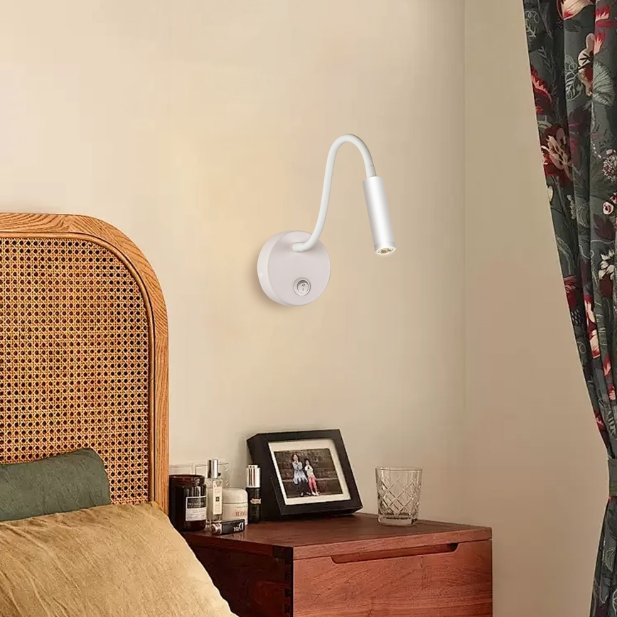 Brilagi - Candeeiro de parede LED flexível MAYA LED/3W/230V 4000K branco