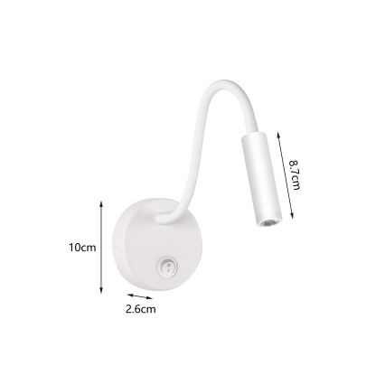 Brilagi - Candeeiro de parede LED flexível MAYA LED/3W/230V 4000K branco