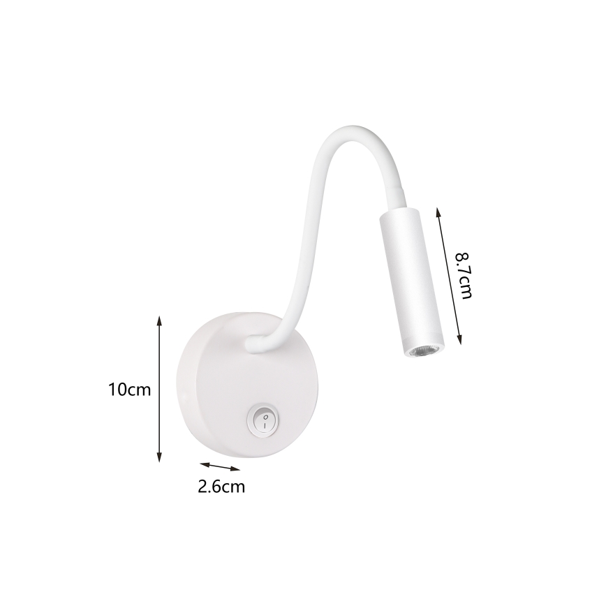 Brilagi - Candeeiro de parede LED flexível MAYA LED/3W/230V 4000K branco