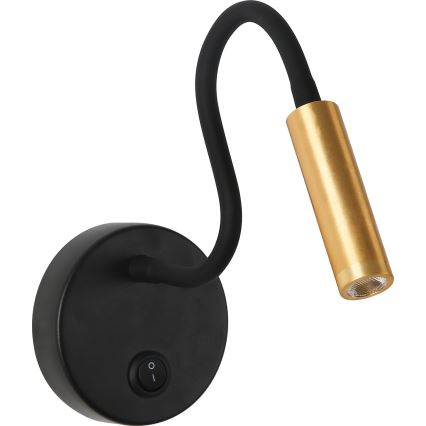 Brilagi - Candeeiro de parede LED flexível MAYA LED/3W/230V 4000K preto/dourado