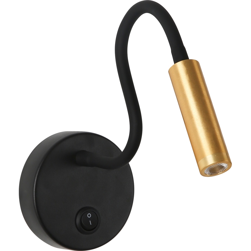 Brilagi - Candeeiro de parede LED flexível MAYA LED/3W/230V 4000K preto/dourado