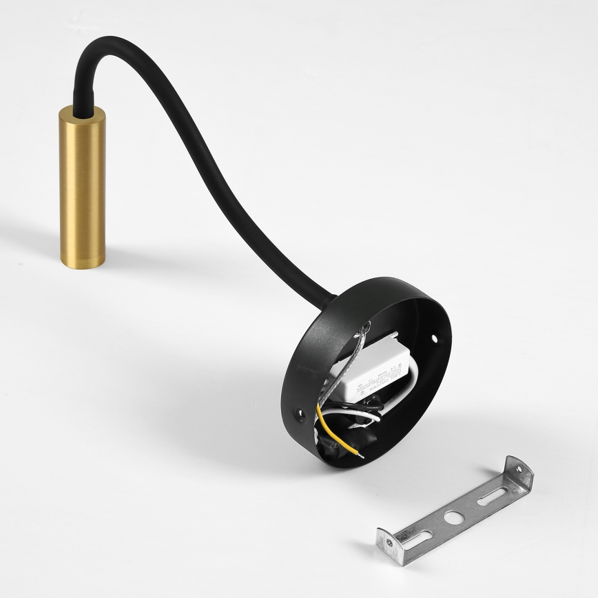 Brilagi - Candeeiro de parede LED flexível MAYA LED/3W/230V 4000K preto/dourado