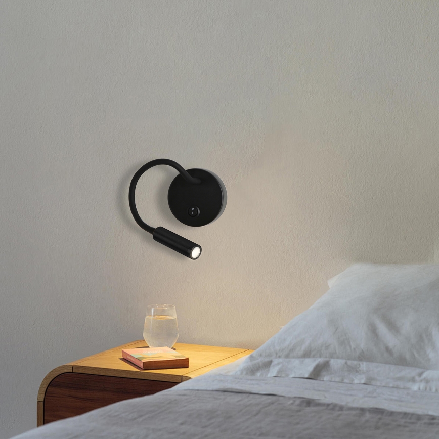 Brilagi - Candeeiro de parede LED flexível MAYA LED/3W/230V 4000K preto