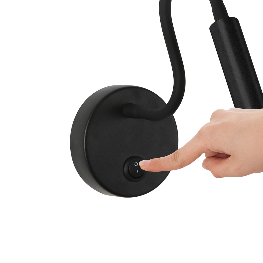 Brilagi - Candeeiro de parede LED flexível MAYA LED/3W/230V 4000K preto