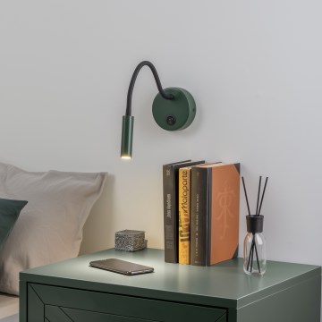 Brilagi - Candeeiro de parede LED flexível MAYA LED/3W/230V 4000K verde