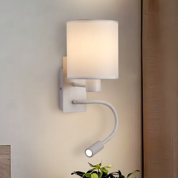 Brilagi - Candeeiro de parede LED flexível NUBILA 1xE27/25W/230V + LED/3W branco