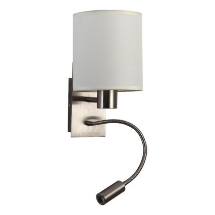 Brilagi - Candeeiro de parede LED flexível NUBILA 1xE27/25W/230V + LED/3W cromado mate/creme