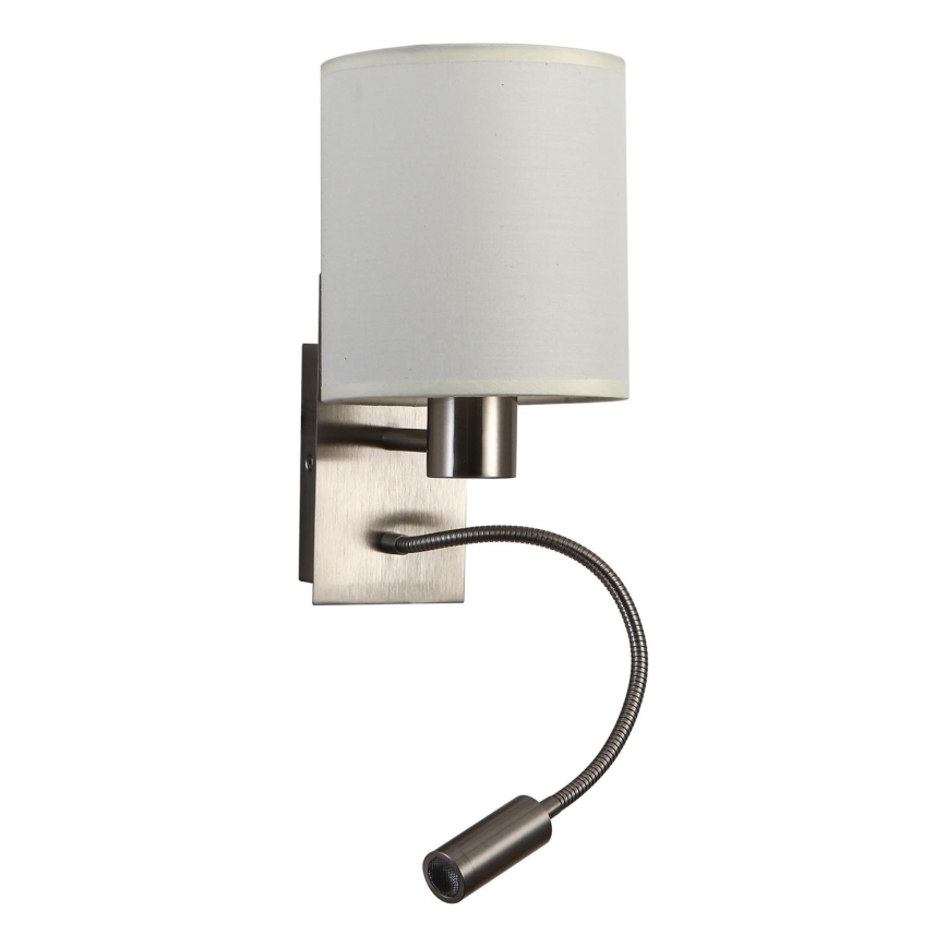 Brilagi - Candeeiro de parede LED flexível NUBILA 1xE27/25W/230V + LED/3W cromado mate/creme