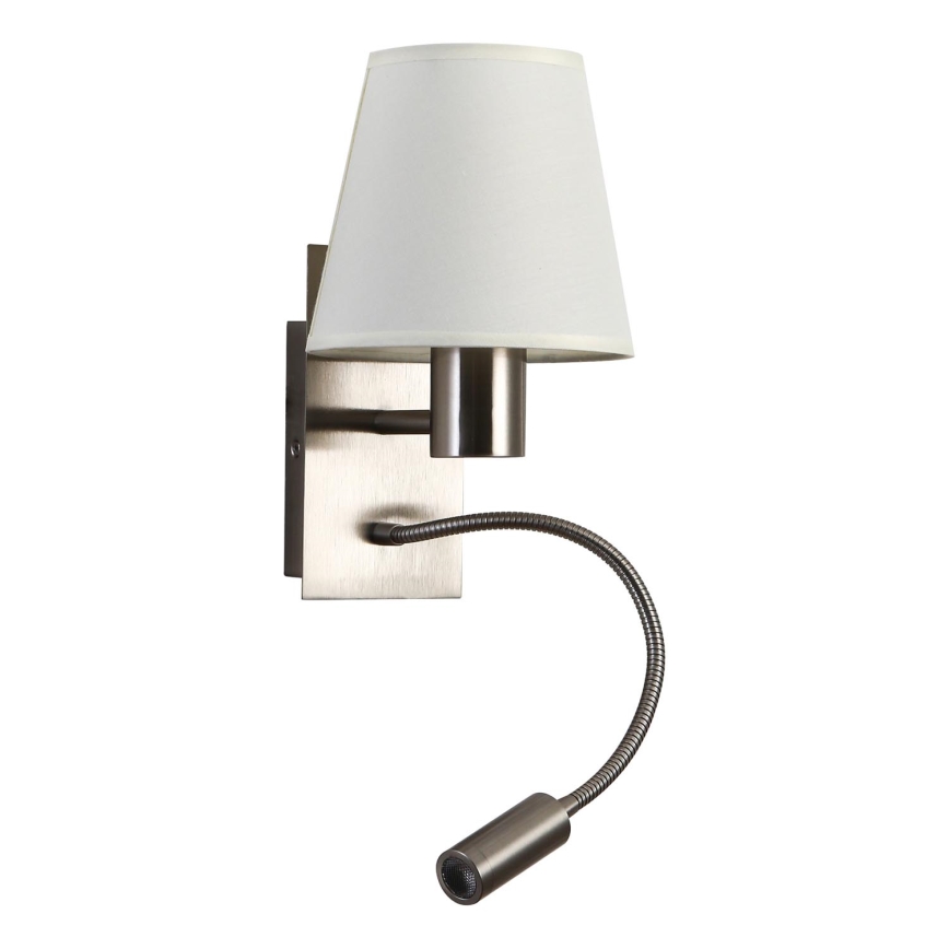 Brilagi - Candeeiro de parede LED flexível NUBILA 1xE27/25W/230V + LED/3W cromado mate/creme