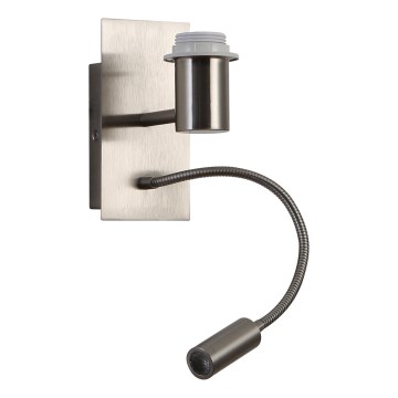 Brilagi - Candeeiro de parede LED flexível NUBILA 1xE27/25W/230V + LED/3W cromado mate