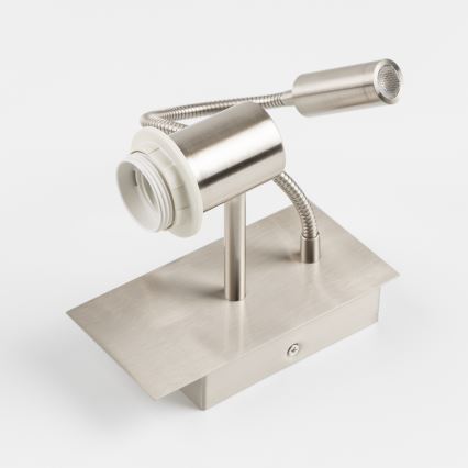 Brilagi - Candeeiro de parede LED flexível NUBILA 1xE27/25W/230V + LED/3W cromado mate