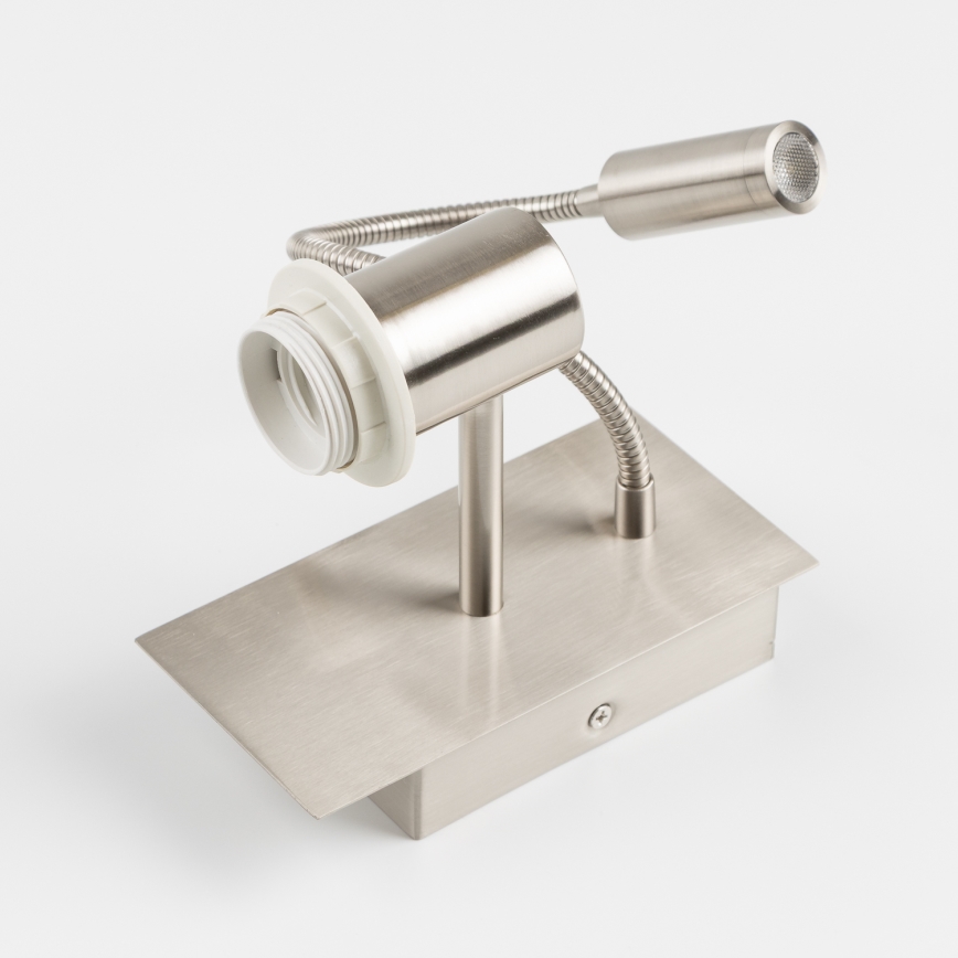 Brilagi - Candeeiro de parede LED flexível NUBILA 1xE27/25W/230V + LED/3W cromado mate
