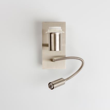 Brilagi - Candeeiro de parede LED flexível NUBILA 1xE27/25W/230V + LED/3W cromado mate