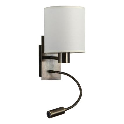 Brilagi - Candeeiro de parede LED flexível NUBILA 1xE27/25W/230V + LED/3W latão/creme
