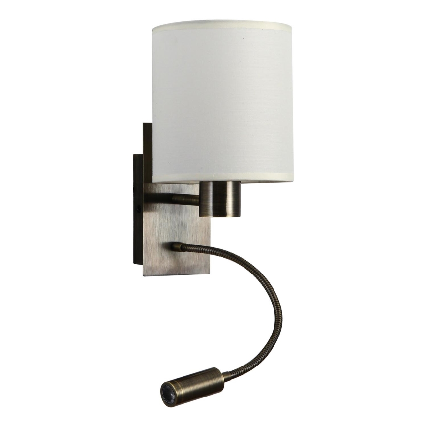 Brilagi - Candeeiro de parede LED flexível NUBILA 1xE27/25W/230V + LED/3W latão/creme
