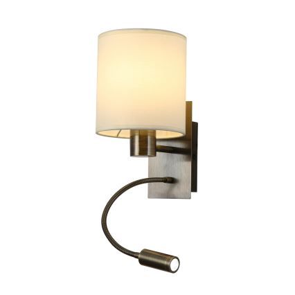 Brilagi - Candeeiro de parede LED flexível NUBILA 1xE27/25W/230V + LED/3W latão/creme