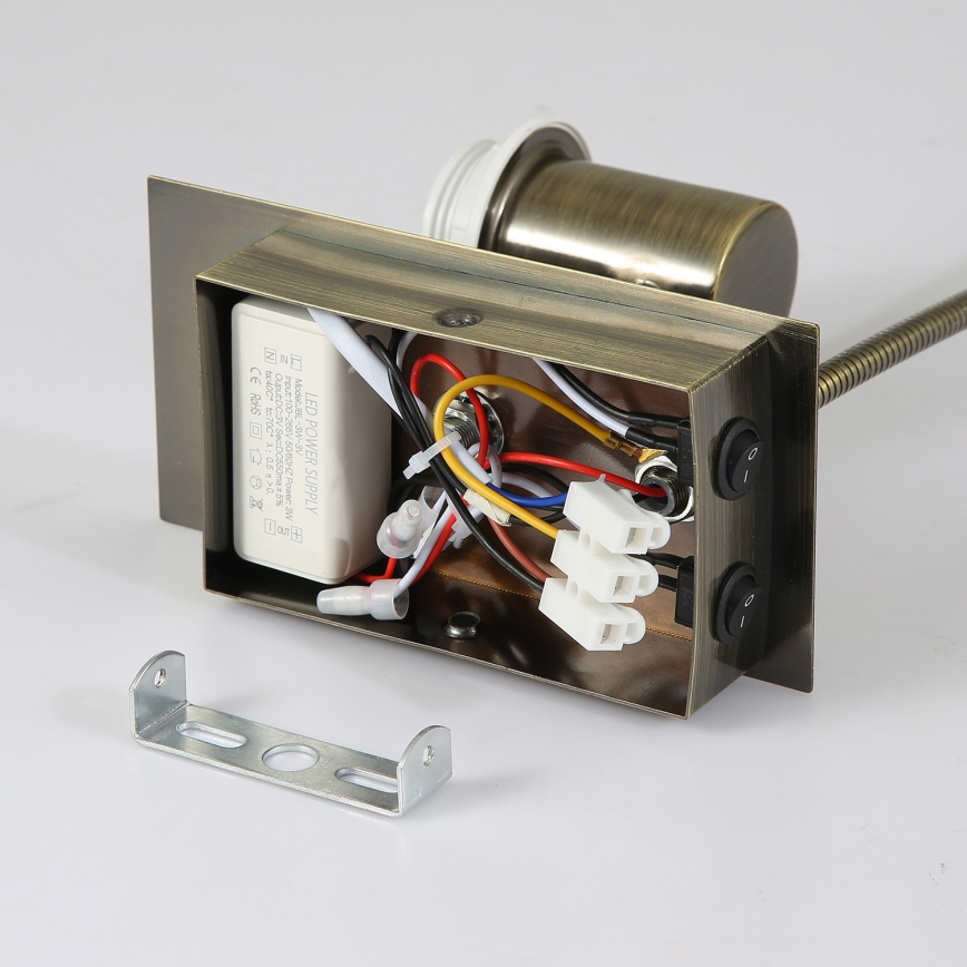 Brilagi - Candeeiro de parede LED flexível NUBILA 1xE27/25W/230V + LED/3W latão/creme