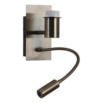 Brilagi - Candeeiro de parede LED flexível NUBILA 1xE27/25W/230V + LED/3W latão