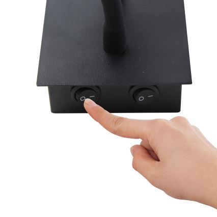 Brilagi - Candeeiro de parede LED flexível NUBILA 1xE27/25W/230V + LED/3W preto/cinzento
