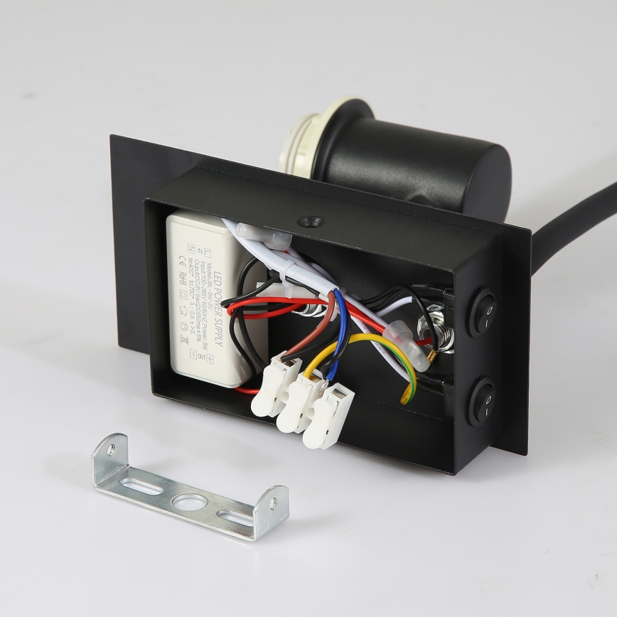 Brilagi - Candeeiro de parede LED flexível NUBILA 1xE27/25W/230V + LED/3W preto/cinzento