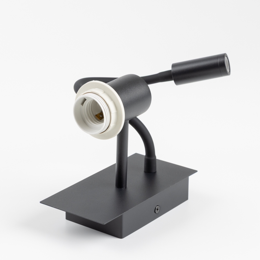 Brilagi - Candeeiro de parede LED flexível NUBILA 1xE27/25W/230V + LED/3W preto