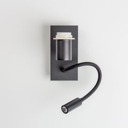 Brilagi - Candeeiro de parede LED flexível NUBILA 1xE27/25W/230V + LED/3W preto