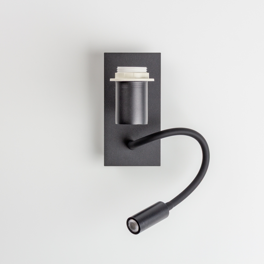 Brilagi - Candeeiro de parede LED flexível NUBILA 1xE27/25W/230V + LED/3W preto