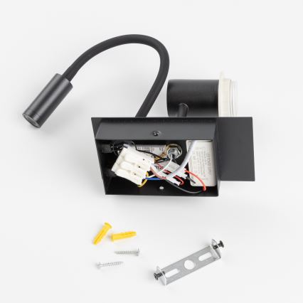 Brilagi - Candeeiro de parede LED flexível NUBILA 1xE27/25W/230V + LED/3W preto