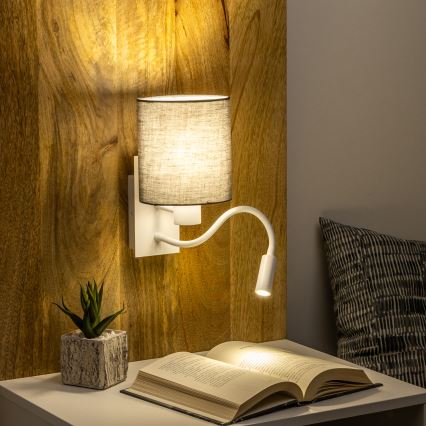 Brilagi - LED Candeeiro de parede flexível NUBILA 1xE27/25W/230V + LED/3W branco/antracite