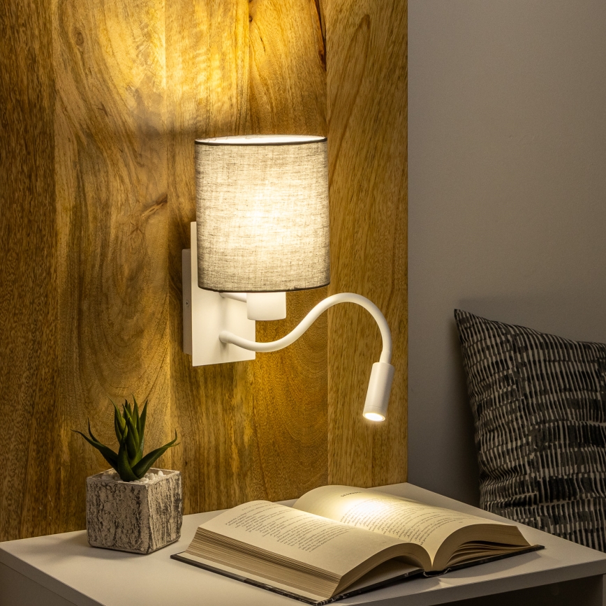 Brilagi - LED Candeeiro de parede flexível NUBILA 1xE27/25W/230V + LED/3W branco/antracite
