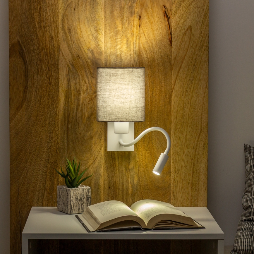 Brilagi - LED Candeeiro de parede flexível NUBILA 1xE27/25W/230V + LED/3W branco/antracite