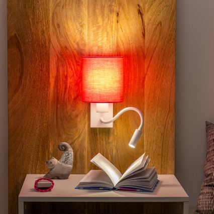 Brilagi - LED Candeeiro de parede flexível NUBILA 1xE27/25W/230V + LED/3W branco/rosa