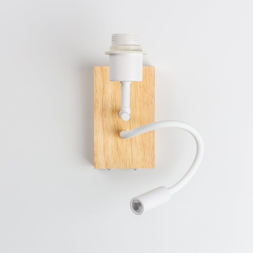 Brilagi - LED Candeeiro de parede flexível NUBILA WOOD 1xE27/25W/230V + LED/3W carvalho/castanho claro