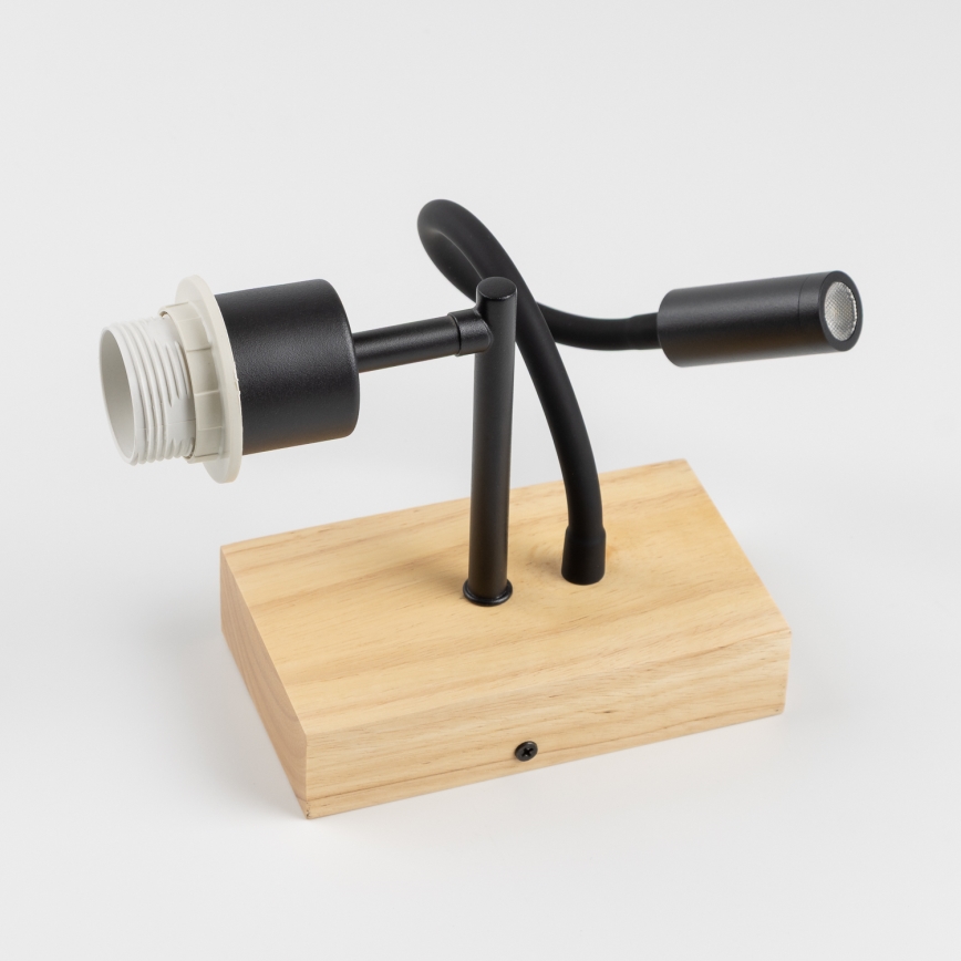 Brilagi - LED Candeeiro de parede flexível NUBILA WOOD 1xE27/25W/230V + LED/3W carvalho/castanho