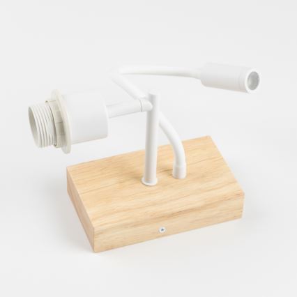 Brilagi - LED Candeeiro de parede flexível NUBILA WOOD 1xE27/25W/230V + LED/3W carvalho/cinzento