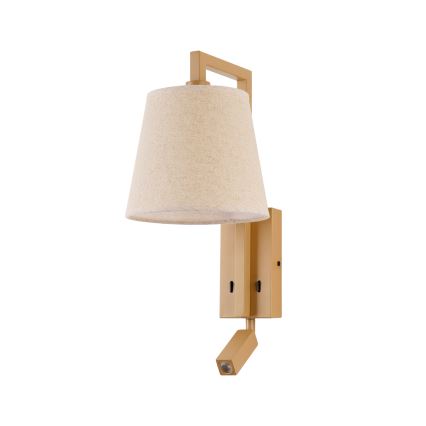 Brilagi - Candeeiro de parede LED RAYAS 1xE14/40W/230V + LED/3W linho/bege