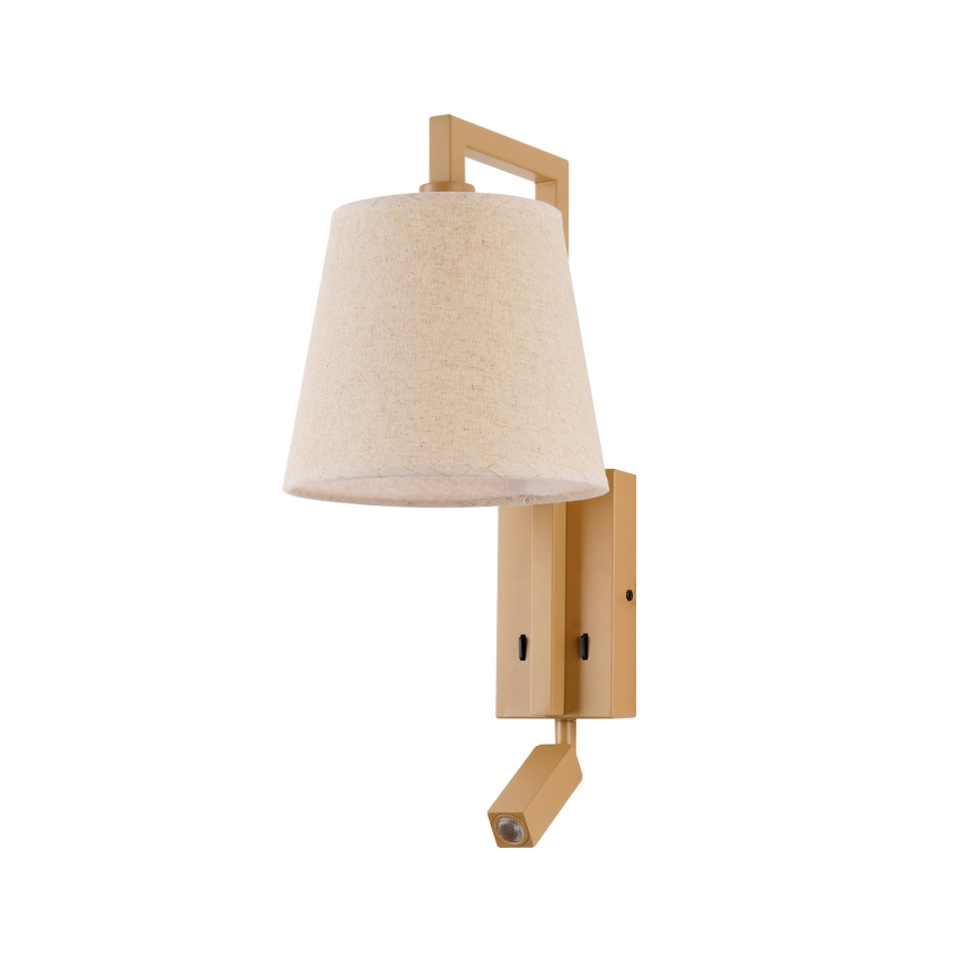 Brilagi - Candeeiro de parede LED RAYAS 1xE14/40W/230V + LED/3W linho/bege