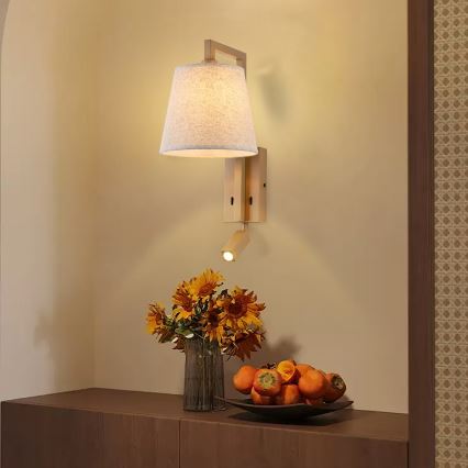 Brilagi - Candeeiro de parede LED RAYAS 1xE14/40W/230V + LED/3W linho/bege