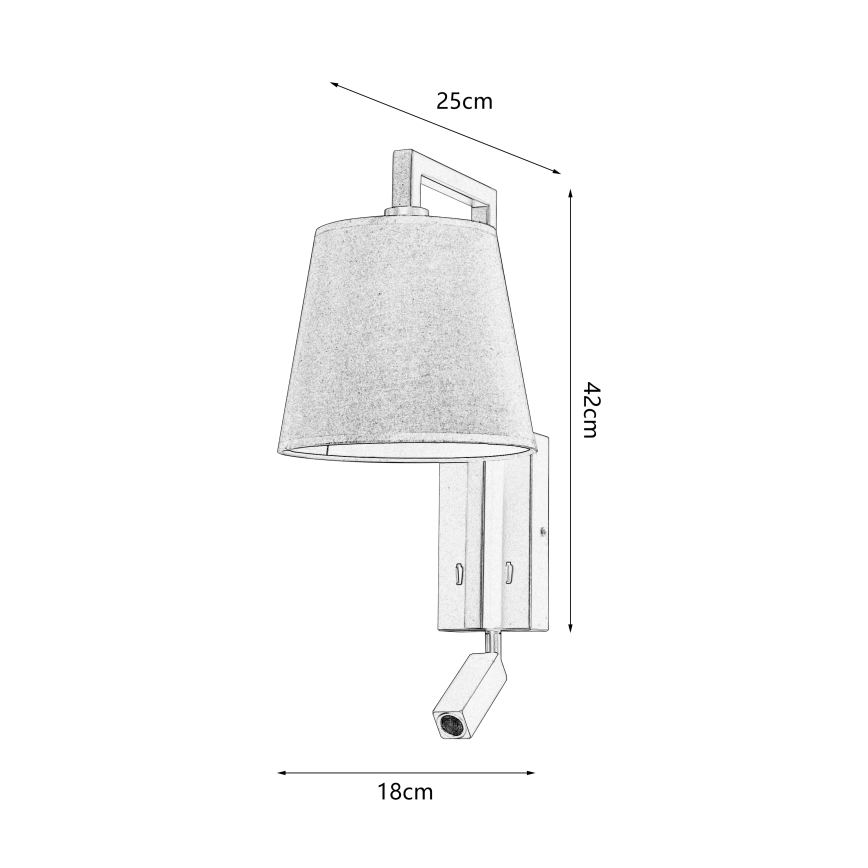 Brilagi - Candeeiro de parede LED RAYAS 1xE14/40W/230V + LED/3W linho/bege