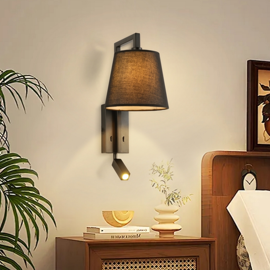 Brilagi - Candeeiro de parede LED RAYAS 1xE14/40W/230V + LED/3W preto