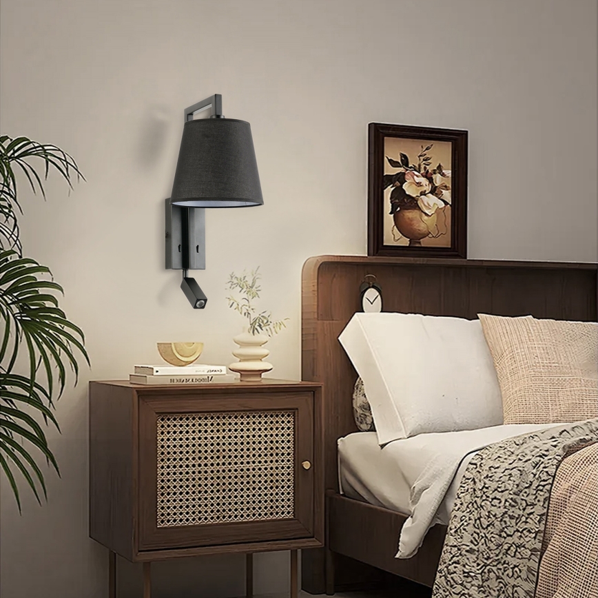 Brilagi - Candeeiro de parede LED RAYAS 1xE14/40W/230V + LED/3W preto
